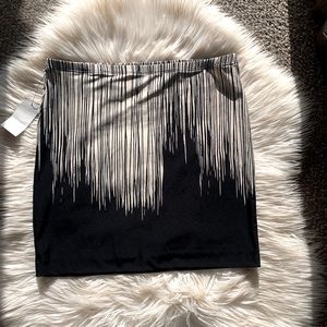 Norma Kamali Black White Abstract Mini Skirt